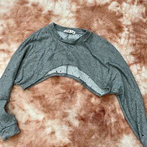 Grey Long Sleeve Crop